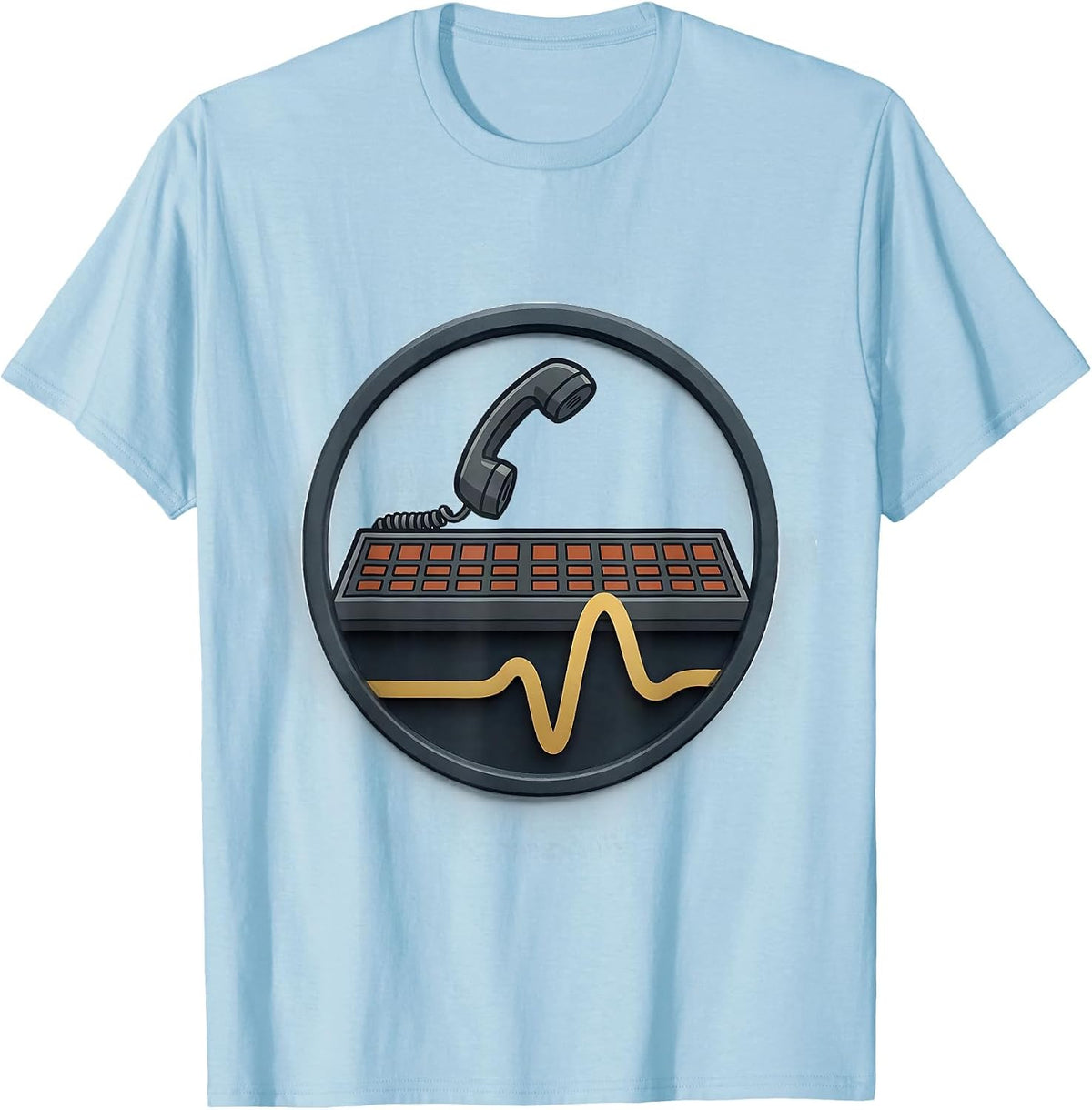 Men's Dispatch Console Badge 911 Dispatcher Appreciation T-Shirt - Baby Blue