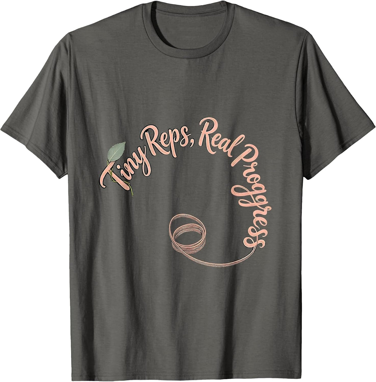 Men's Tiny Reps, Real Progress Boho Typography OT PT Therapist T-Shirt - Asphalt Grey
