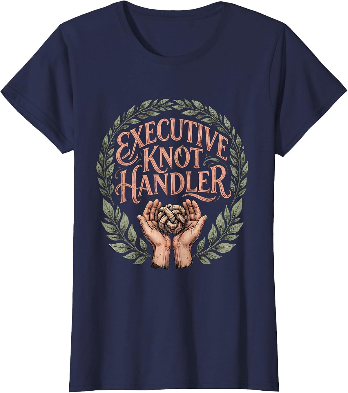 Women's Executive Knot Handler Boho Massage Therapist Humor T-Shirt - Navy Blue
