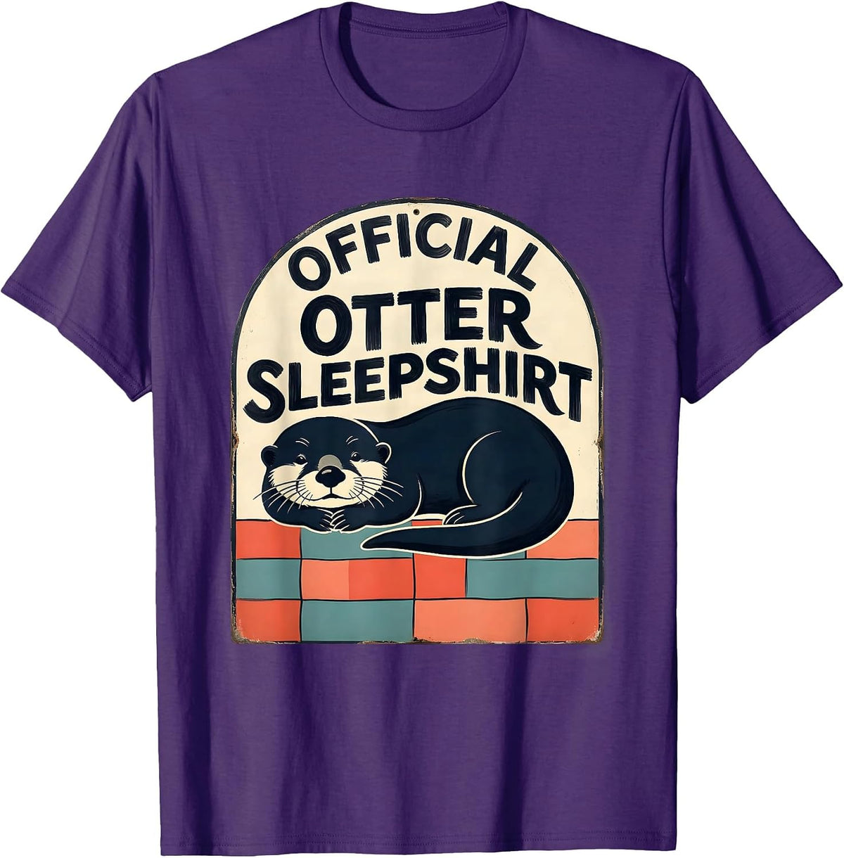Men's Official Otter Sleepshirt Funny Animal Lover Cozy Nightwear T-Shirt - Purple