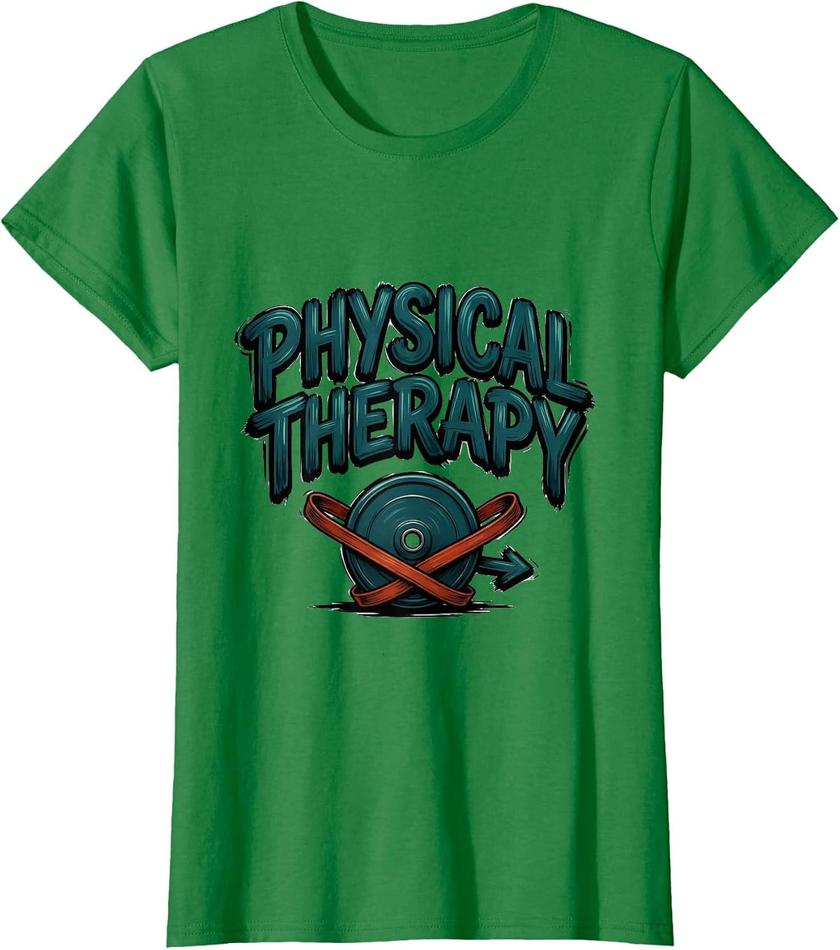Women's Physical Therapy Retro Sign Painter Showcard Therapist Gift T-Shirt - Kelly Green