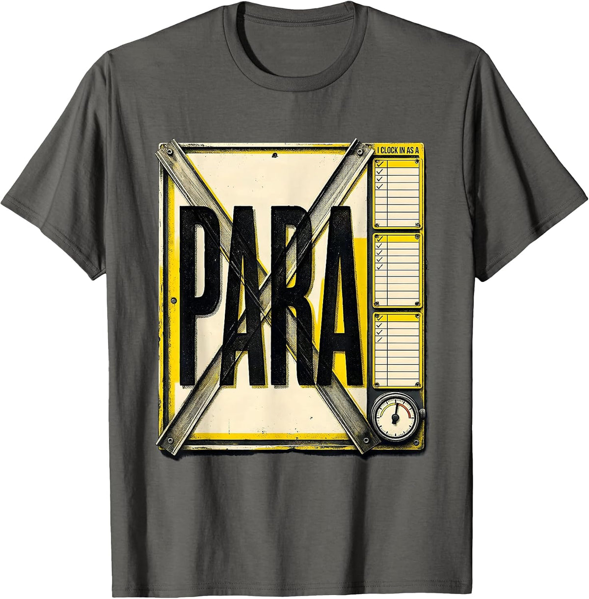 I Clock In As A Para Funny Paraprofessional Teacher T-Shirt - Asphalt Grey
