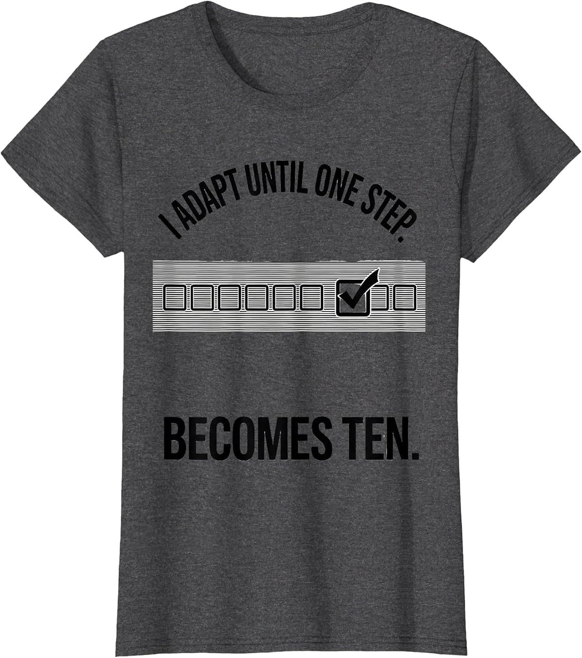 Women's I Adapt Until One Step Becomes Ten Line Art SPED Teacher T-Shirt - Dark Heather Grey