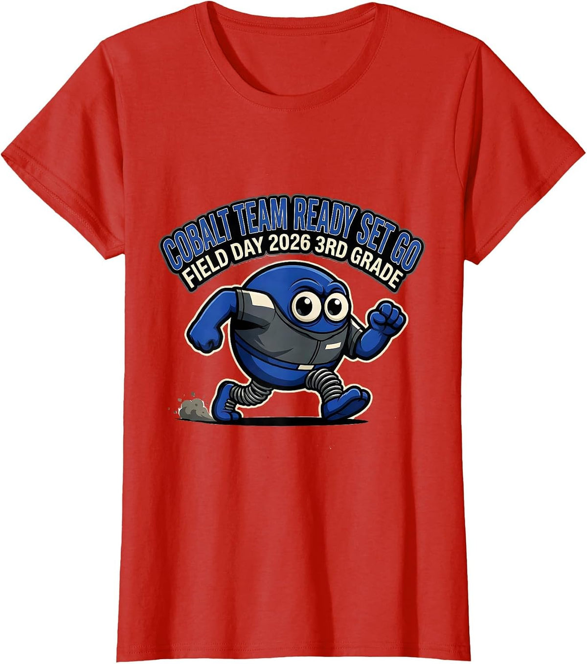 COBALT TEAM READY SET GO FIELD DAY 2026 3RD GRADE School T-Shirt - Red