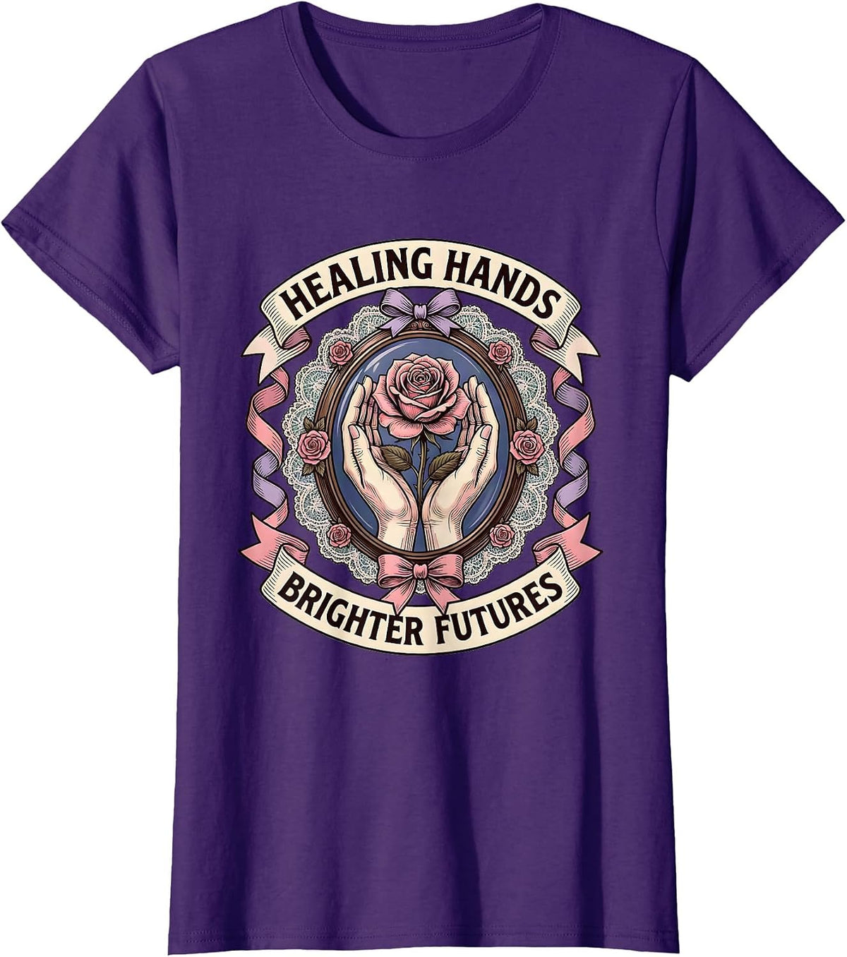 Women's Healing Hands Brighter Futures Occupational Therapy T-Shirt - Purple