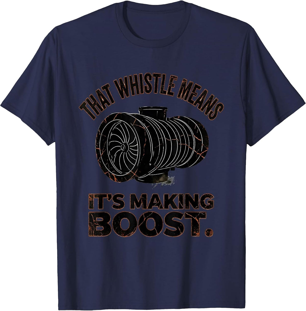 Men's That Whistle Means It's Making Boost Vintage Diesel Mechanic T-Shirt - Navy Blue