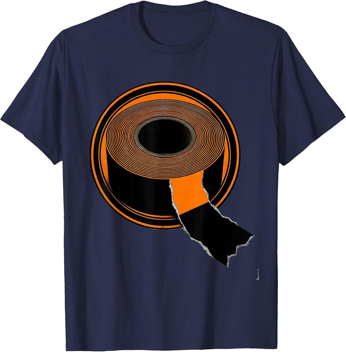 Men's Duct Tape Illustration Humor Graphic Design T-Shirt - Navy Blue