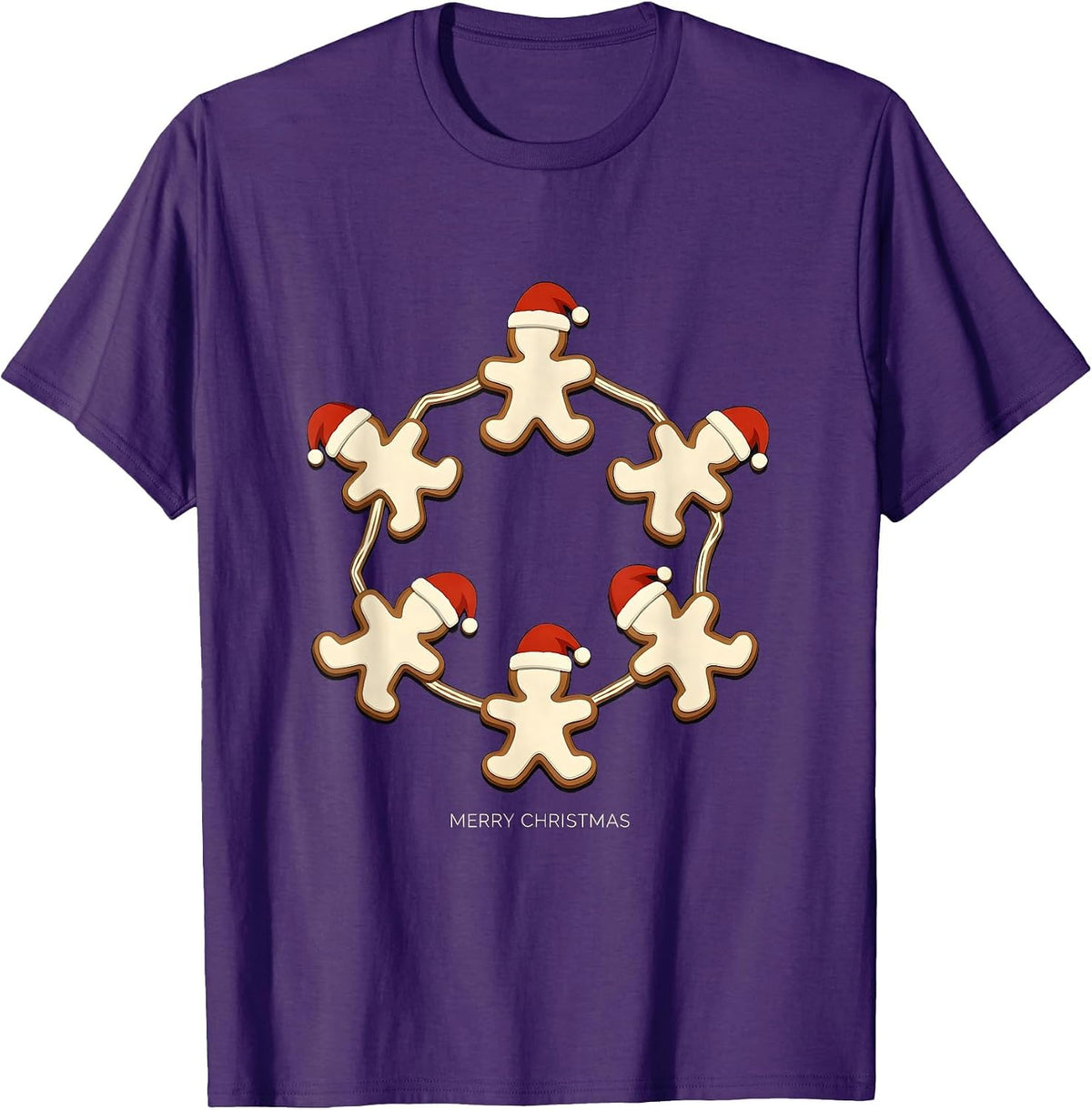 Merry Christmas Santa Hat Lights Family Matching Pajama T-Shirt - Purple
