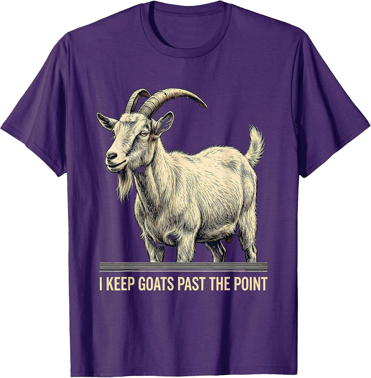 Men's I Keep Goats Past The Point Vintage Funny Goat Lover Farmer T-Shirt - Purple