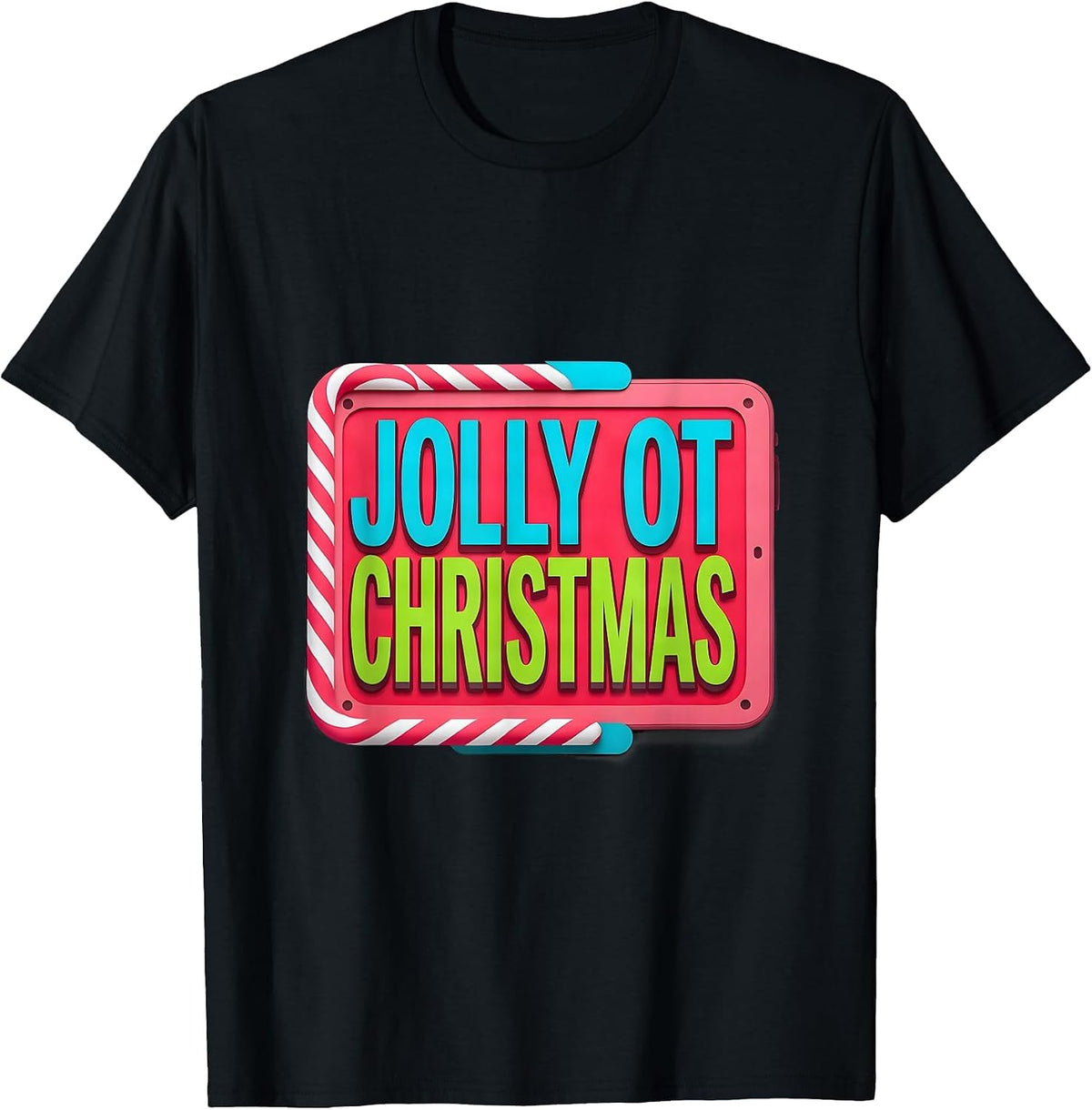 Men's Jolly OT Christmas Funny Occupational Therapy Workplace T-Shirt - Black