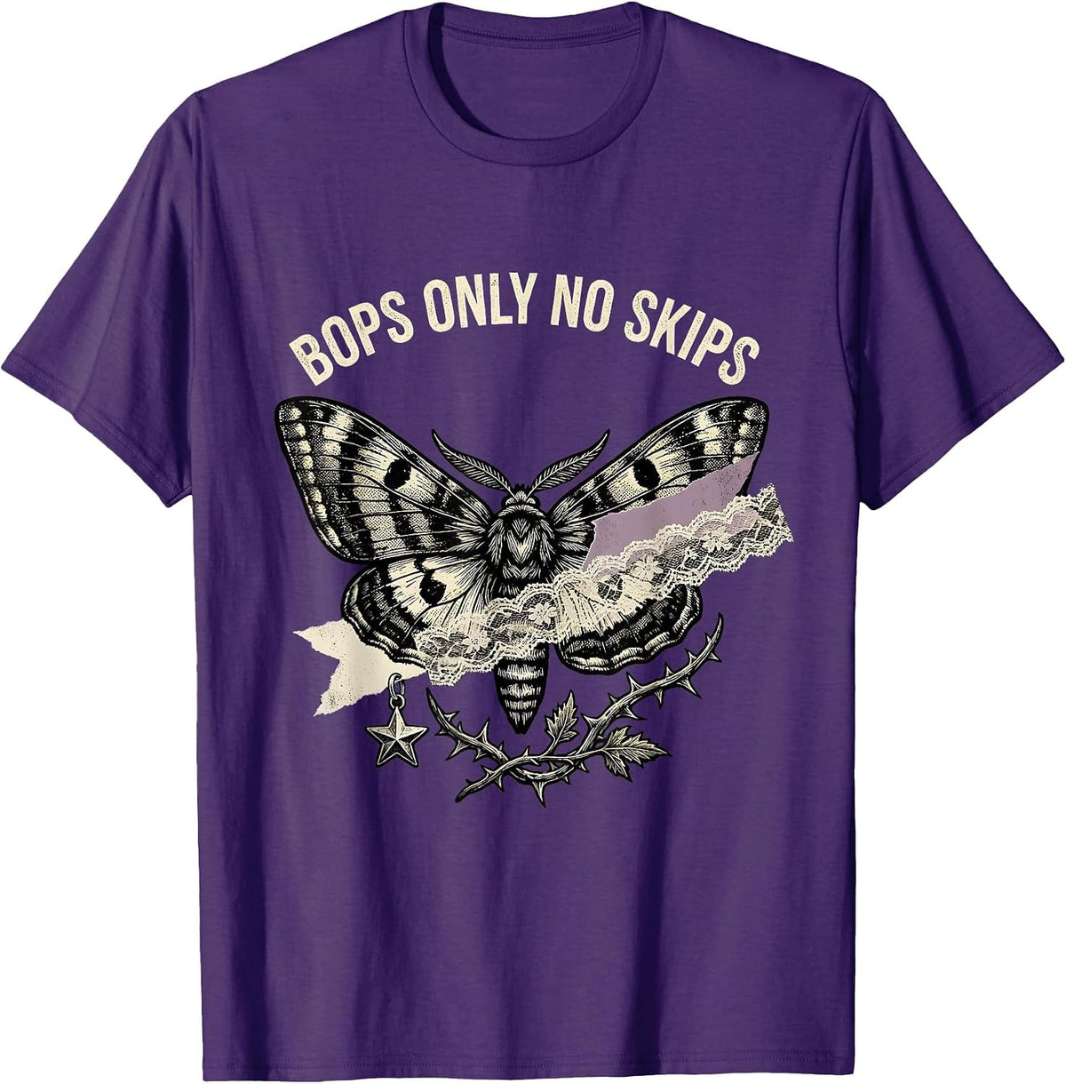 Men's Bops Only No Skips Kpop Music Fan Design T-Shirt - Purple