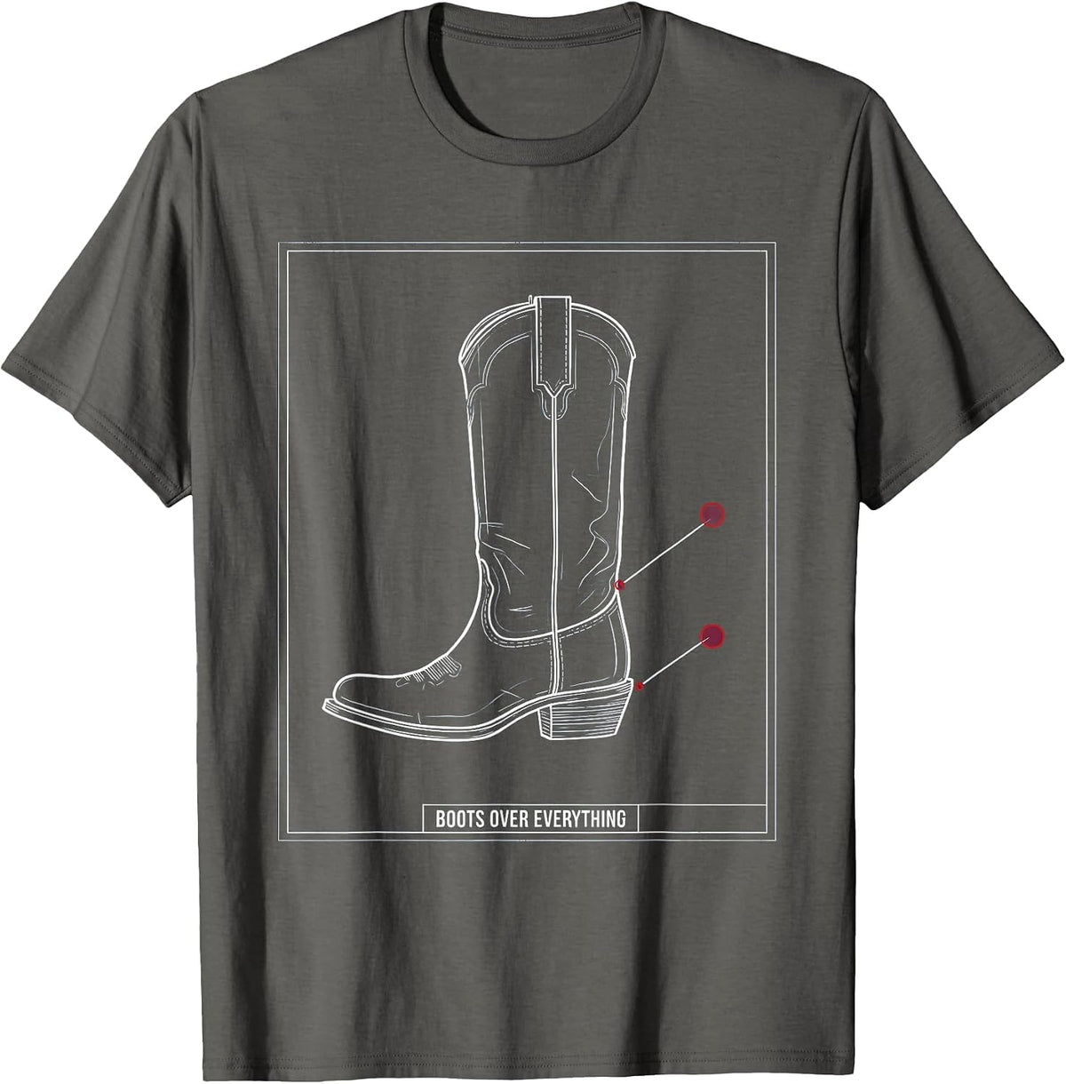Men's Boots Over Everything Cowgirl Design T-Shirt - Asphalt Grey