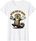 Women's Otter Side of Happy Cute Otter Design T-Shirt - White