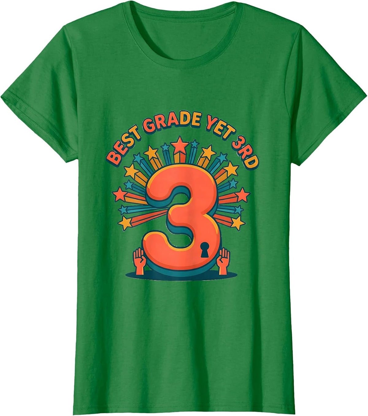 Women's Best Grade Yet 3rd Funny Third Grade Back to School Kids T-Shirt - Kelly Green