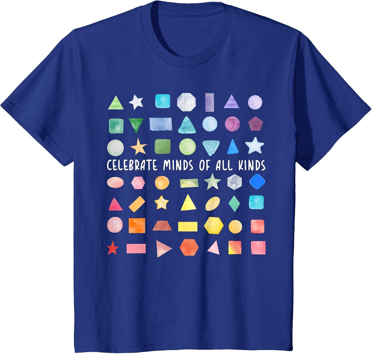 Celebrate Minds of All Kinds Geometry Math Teacher Autism T-Shirt - Royal Blue