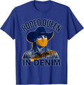 Rodeo Queen In Denim Cowgirl Design T-Shirt - Royal Blue