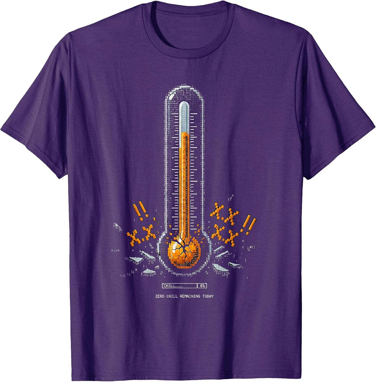 Zero Chill Remaining Today Funny Adult Humor T-Shirt - Purple