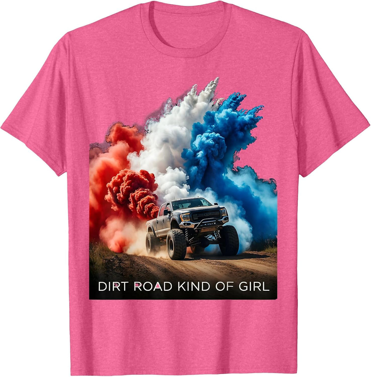 Dirt Road Kind of Girl Country Girl Design T-Shirt - Pink Heather