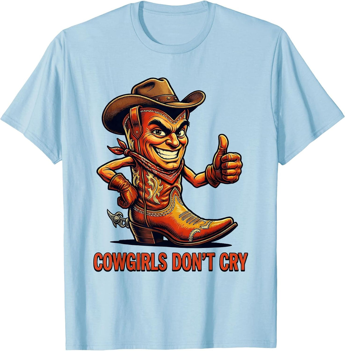 Men's Cowgirls Don't Cry Western Spirit Design T-Shirt - Baby Blue