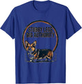 Stubby Legs, Big Authority Funny Corgi Dog Owner Retro T-Shirt - Royal Blue