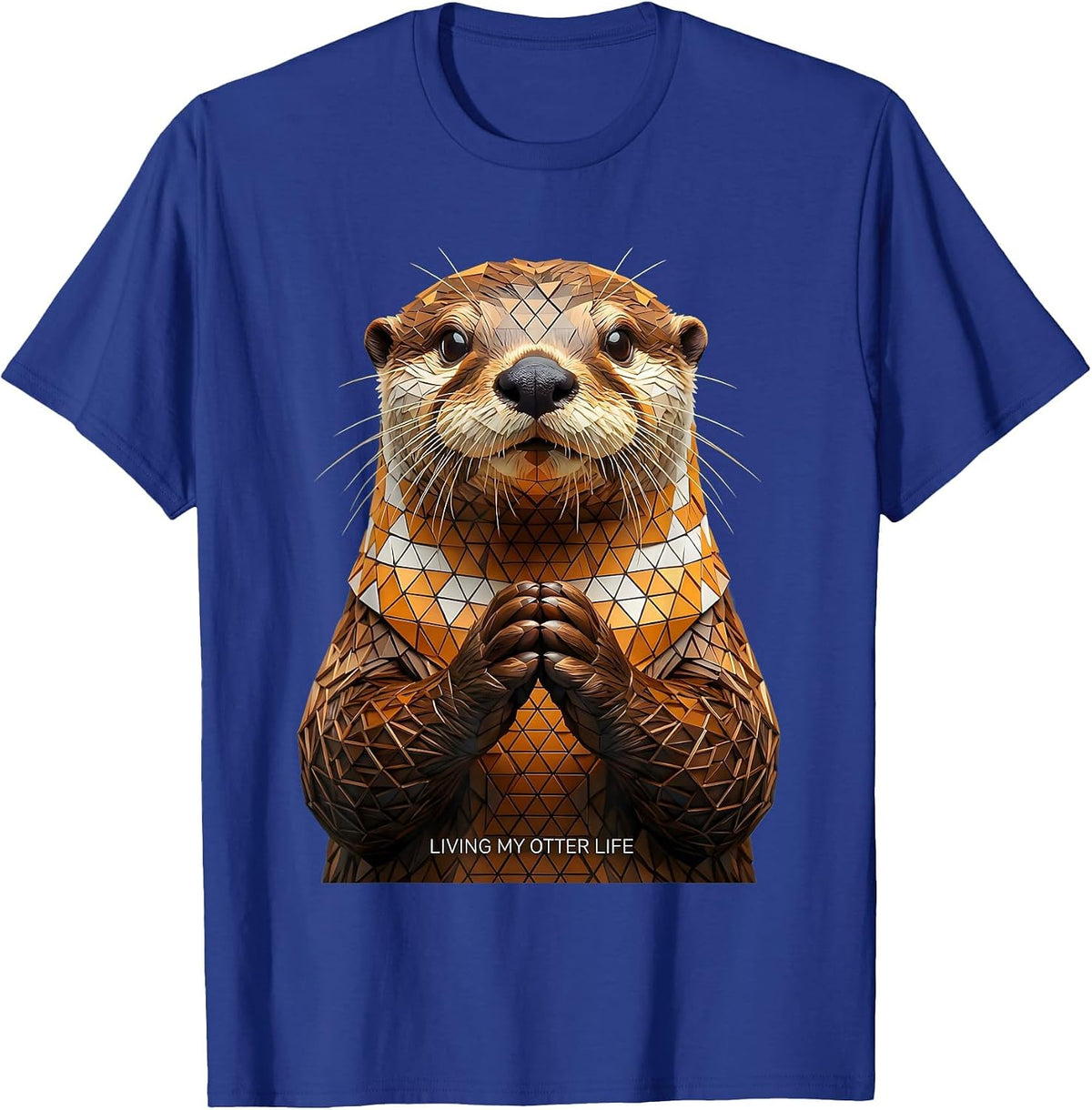 Living My Otter Life Cute Otter Design T-Shirt - Royal Blue
