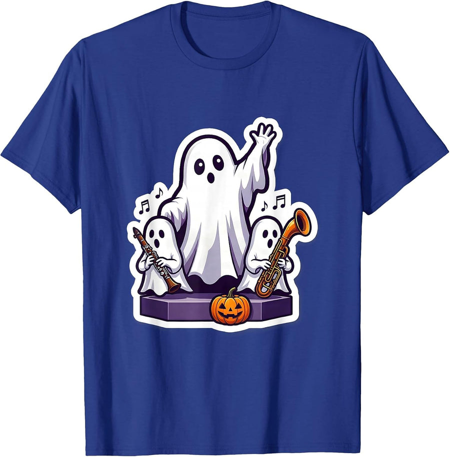 Halloween Ghost Music Teacher Band Humor T-Shirt - Royal Blue