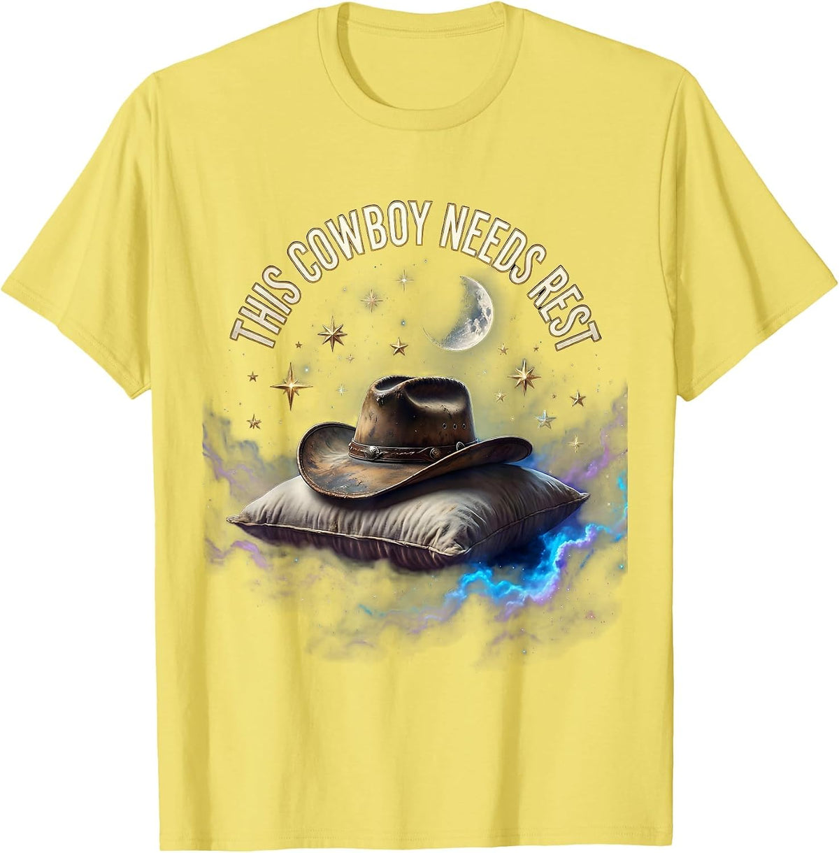 Men's This Cowboy Needs Rest Funny Western Design T-Shirt - Lemon Yellow