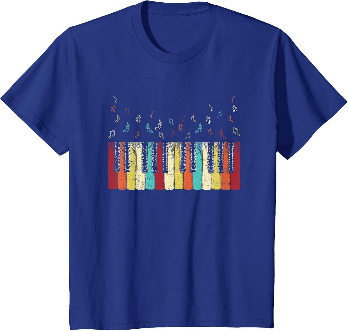 Vintage Retro Piano Keyboard Shirt for Men Women Girls Piano T-Shirt - Royal Blue