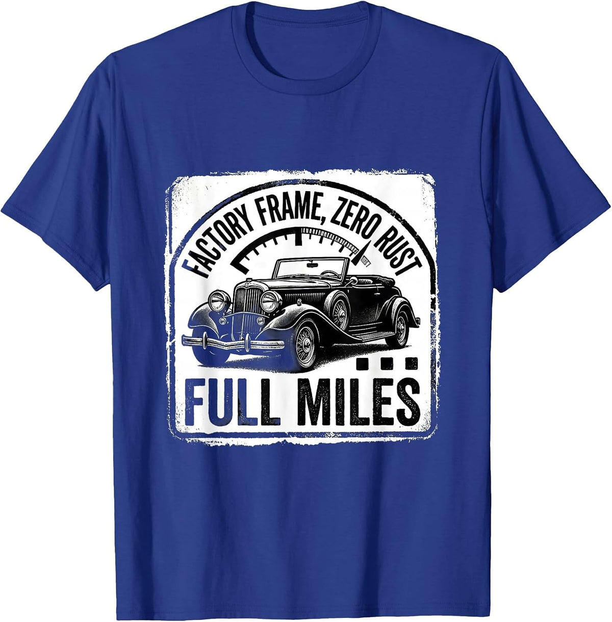 Men's Factory Frame Zero Rust Full Miles Vintage Convertible T-Shirt - Royal Blue