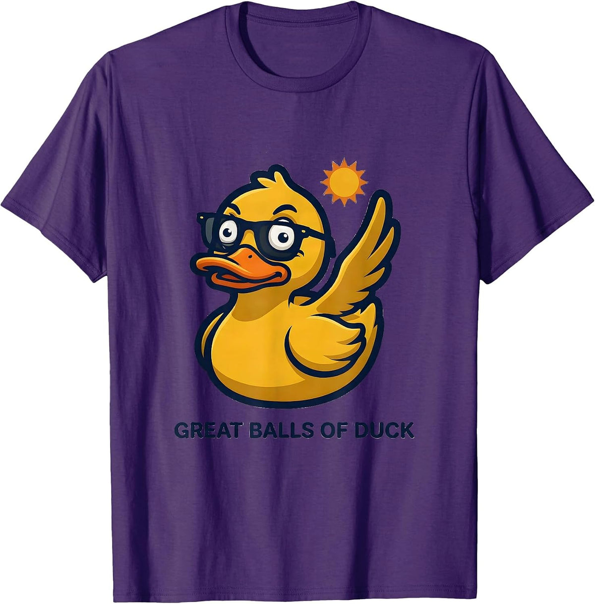 Great Balls Of Duck Funny Duck Novelty Sunglasses Mascot T-Shirt - Purple