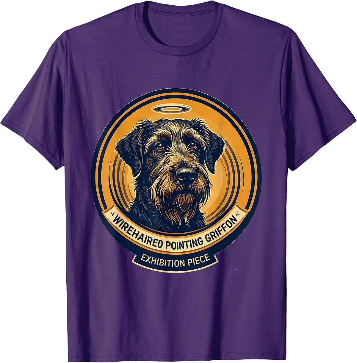 Wirehaired Pointing Griffon, Exhibition Piece Dog Breed T-Shirt - Purple
