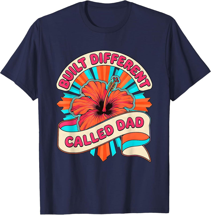 Built Different Called Dad Graphic Design T-Shirt - Navy Blue