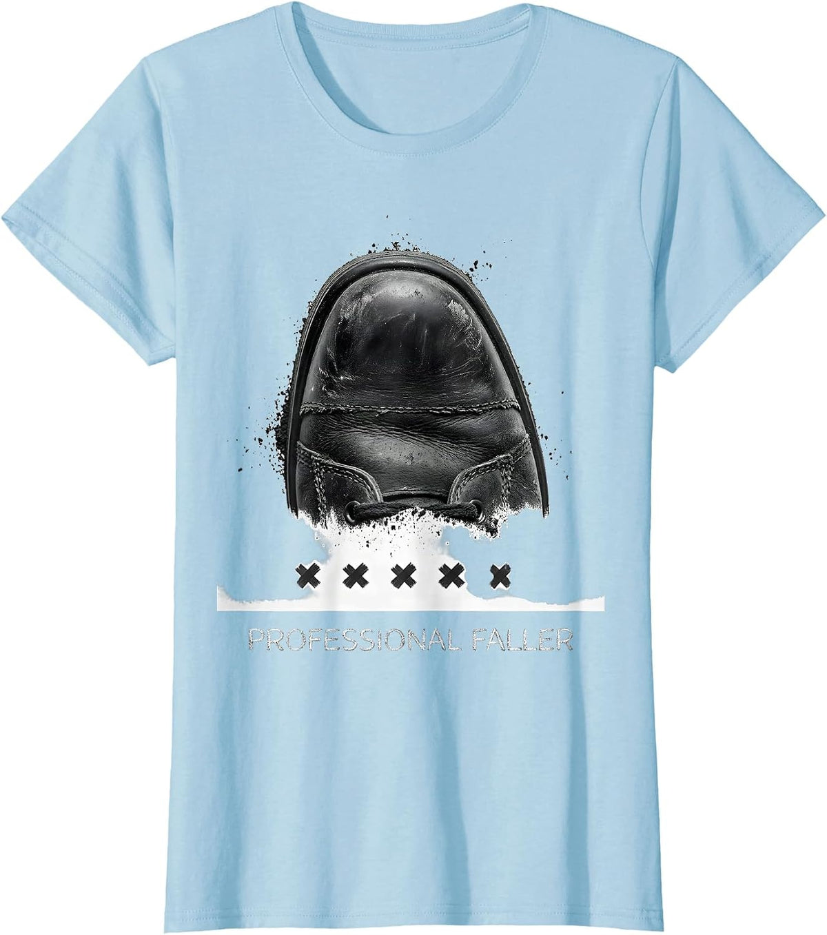 Women's Professional Faller Funny Rock Climbing Bouldering Humor T-Shirt - Baby Blue