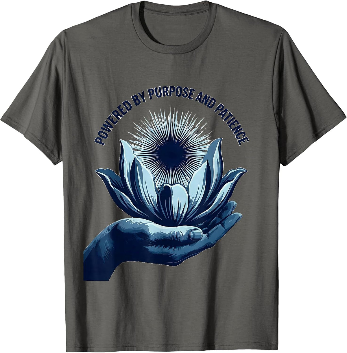 Powered by Purpose and Patience Special Ed Teacher T-Shirt - Asphalt Grey