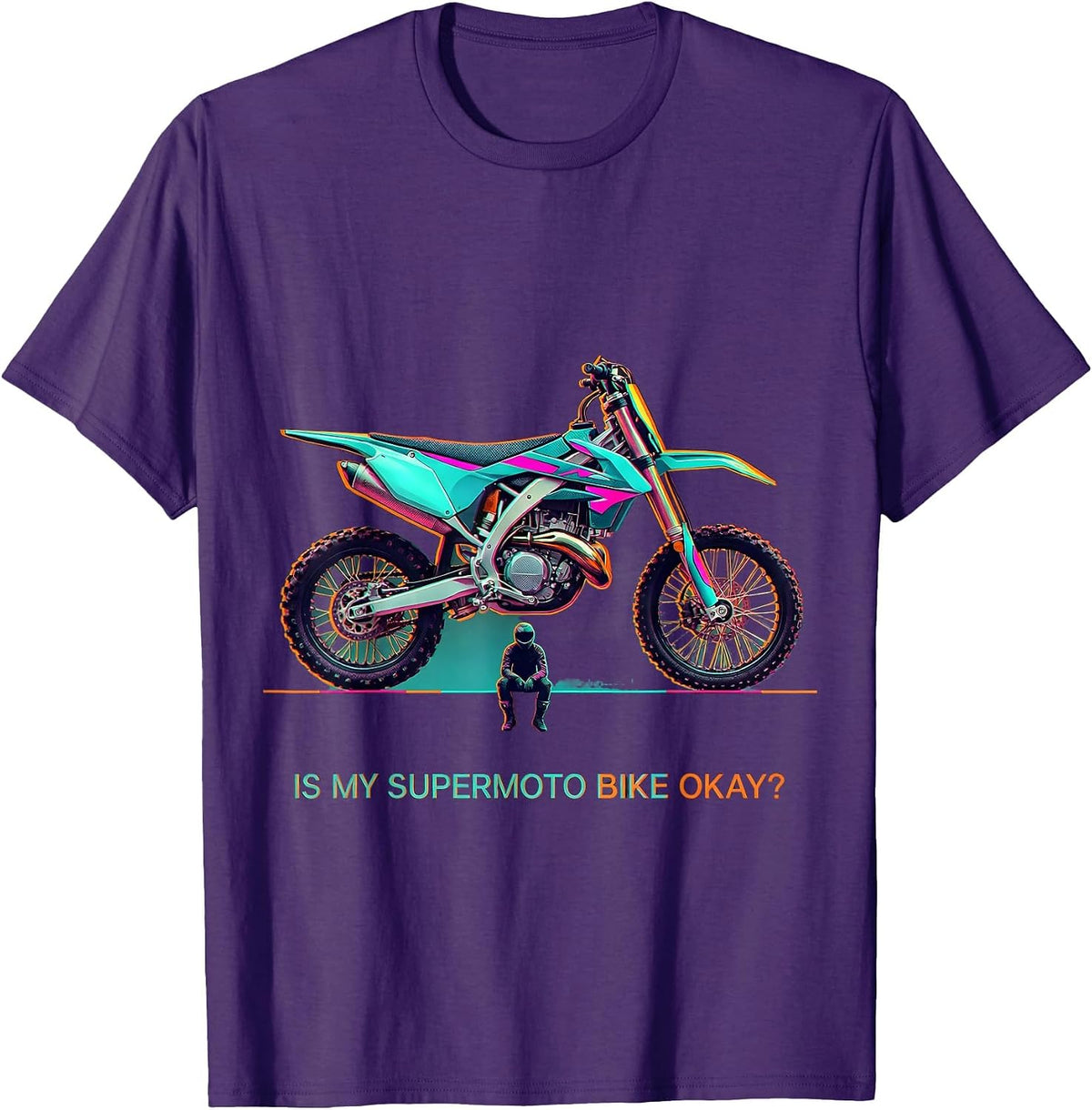 Men's Is My Supermoto Bike Okay Funny Biker Gift T-Shirt - Purple