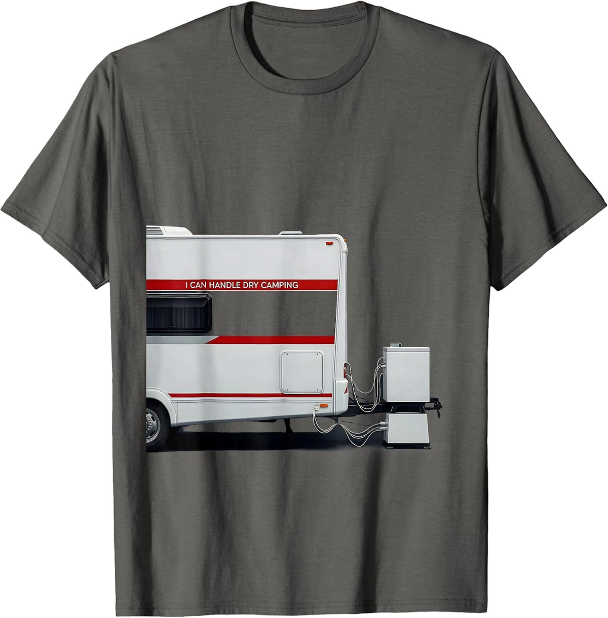 Men's I Can Handle Dry Camping Funny RV Owner Camping Humor T-Shirt - Asphalt Grey