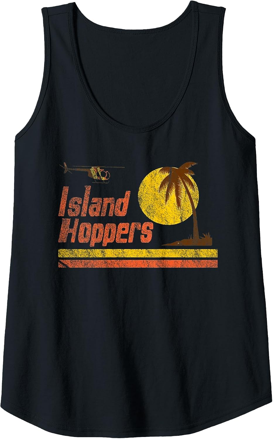 Magnum Island Retro Hoppers Sunset in PI Tank Top - Black