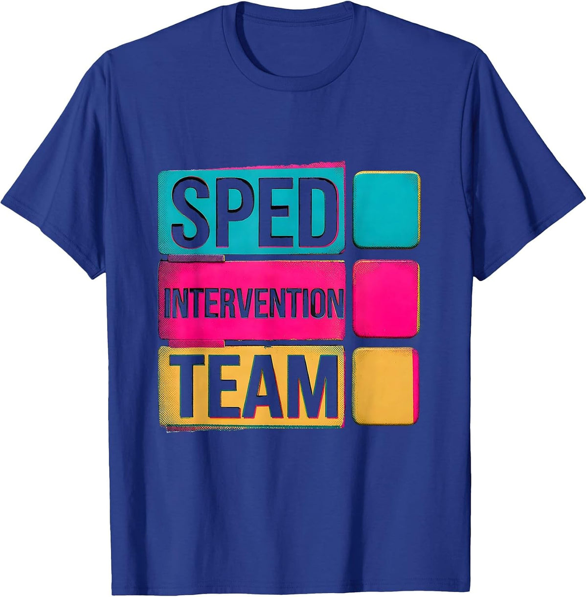 Men's SPED Intervention Team Risograph Special Education Teacher T-Shirt - Royal Blue