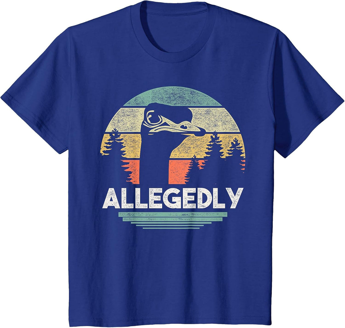 Allegedly Ostrich T Shirt Funny Bird Lover T-Shirt - Royal Blue