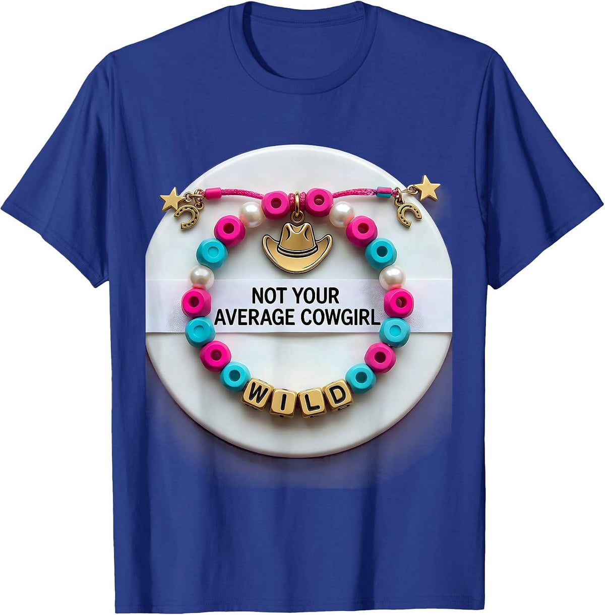 Men's Not Your Average Cowgirl Western Design T-Shirt - Royal Blue