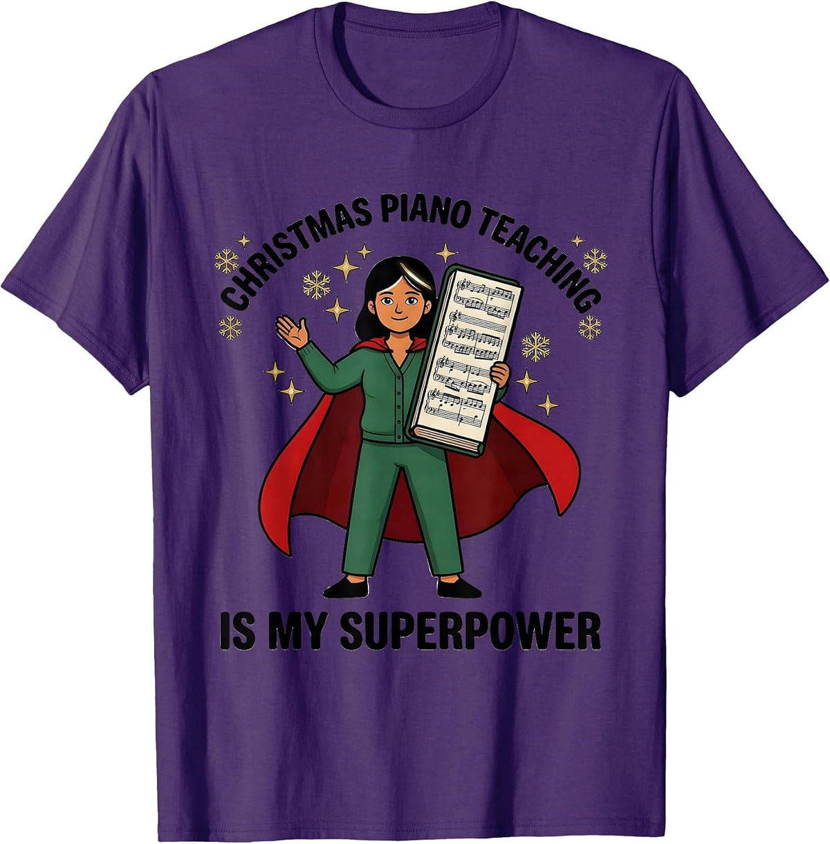 Men's CHRISTMAS PIANO TEACHING IS MY SUPERPOWER Teacher T-Shirt - Purple
