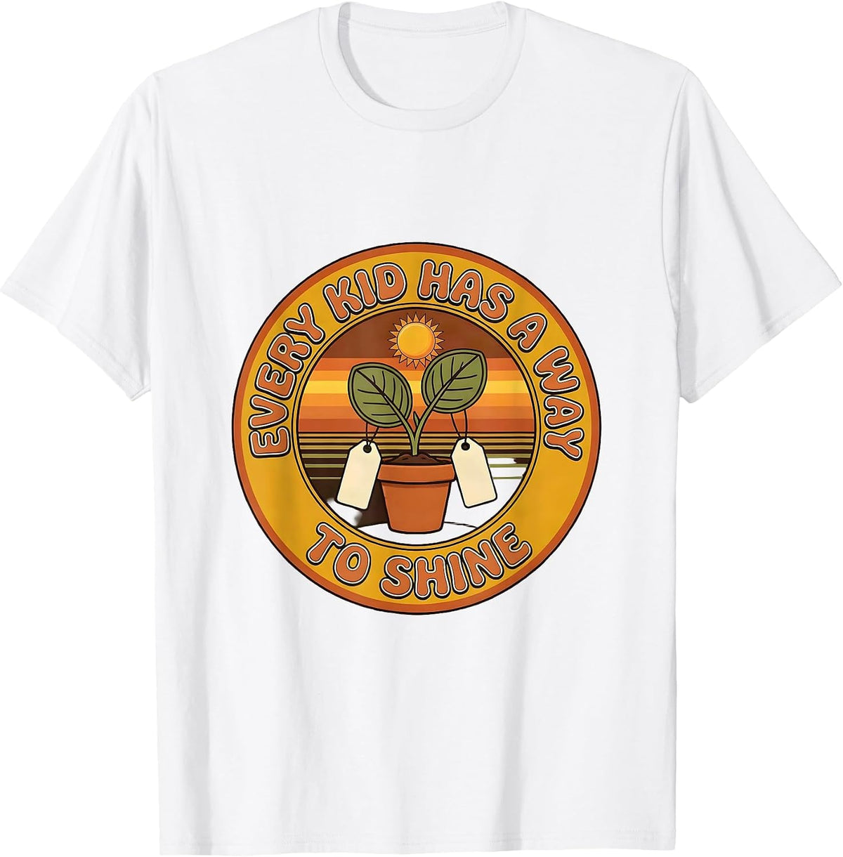 Men's Every Kid Has A Way To Shine Retro 70s Special Education T-Shirt - White