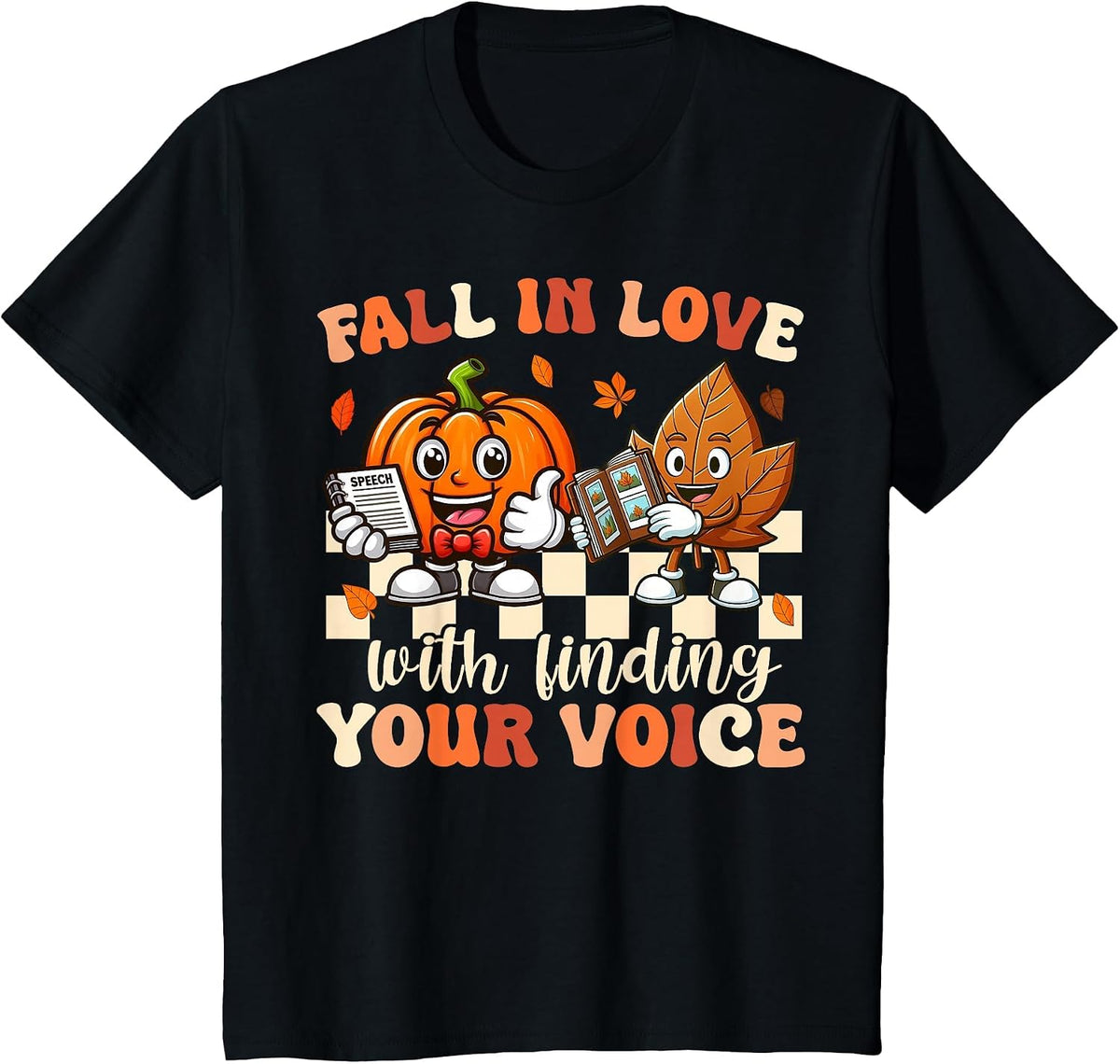 Speech Therapist SLP Autumn Fall Women Speech Therapy T-Shirt - Black