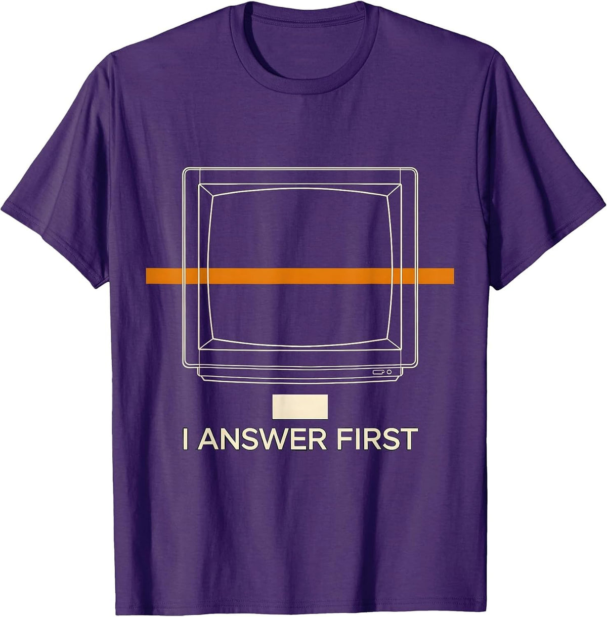I Answer First Thin Yellow Line 911 Dispatcher Emergency T-Shirt - Purple