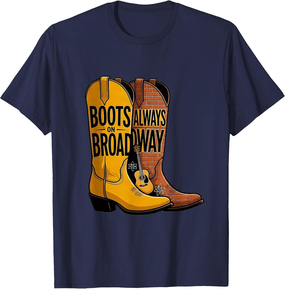 Men's Boots on Broadway Always Nashville Design T-Shirt - Navy Blue