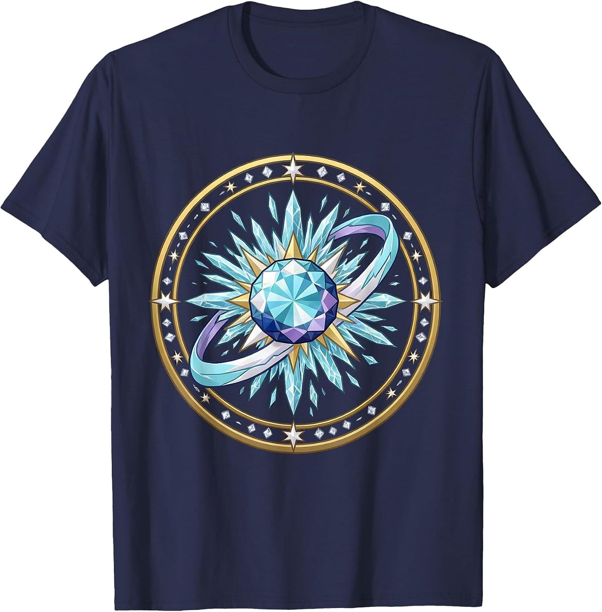 Sparkle Smash Comet Impact Graphic Tee T-Shirt - Navy Blue