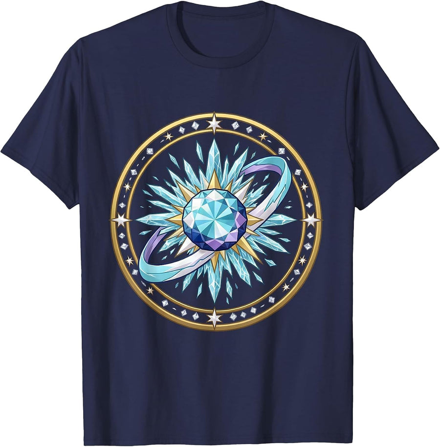 Sparkle Smash Comet Impact Graphic Tee T-Shirt - Navy Blue
