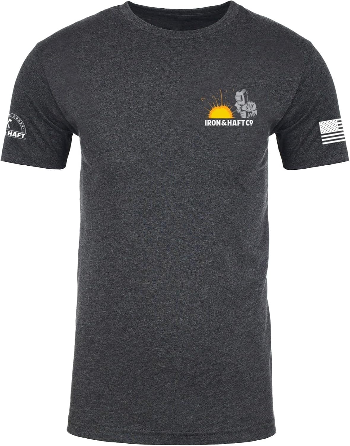 Iron & Haft Men's Short Sleeve T-Shirt, Multiple Styles & Sizes - Charcoal