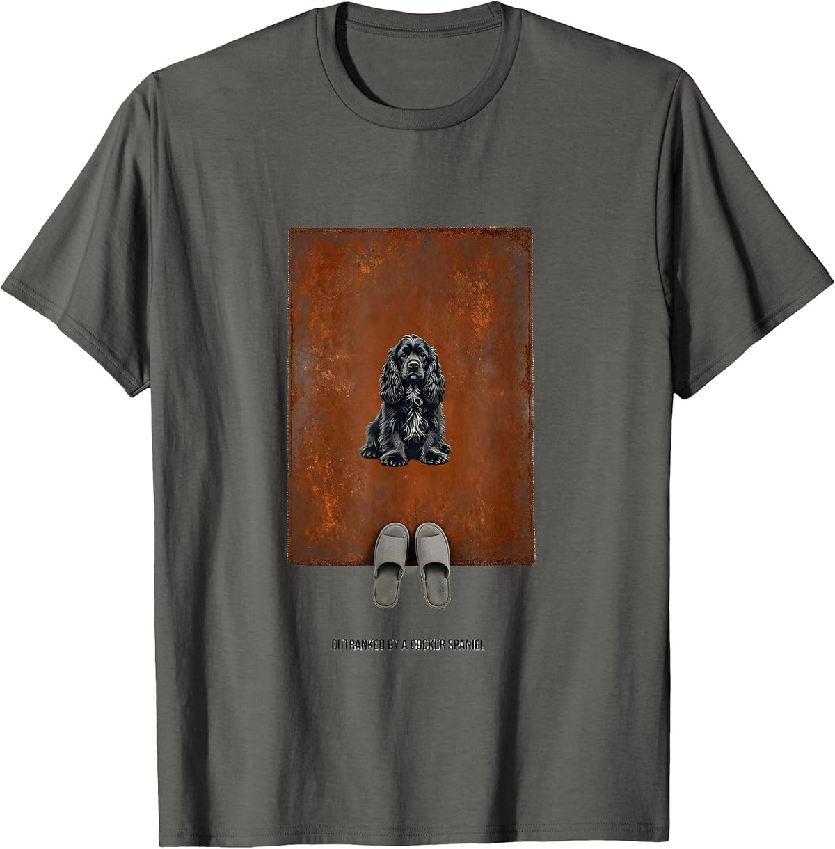 Men's Outranked By A Cocker Spaniel Funny Dog Breed Owner Humor T-Shirt - Asphalt Grey