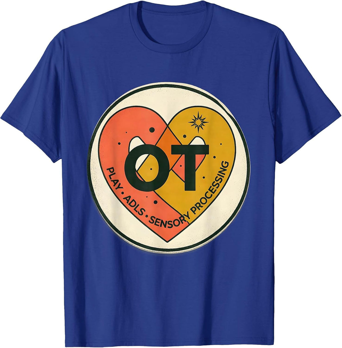 OT PLAY ADLS Sensory Processing Midcentury Modern T-Shirt - Royal Blue